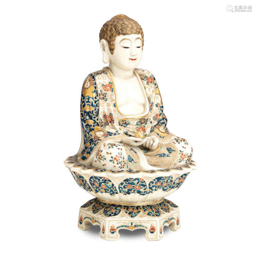 By Kizan, Meiji era A Satsuma figure of Buddha