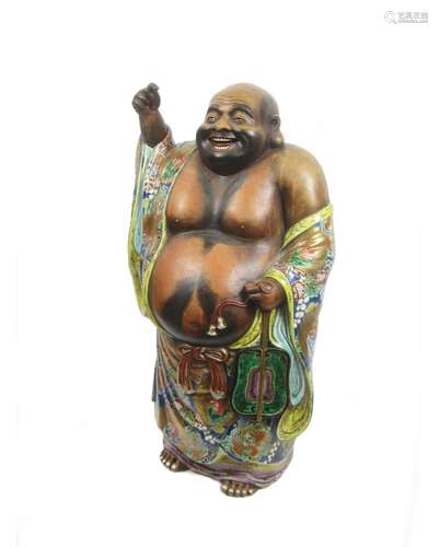 A large floor-standing ceramic figure of Hotei