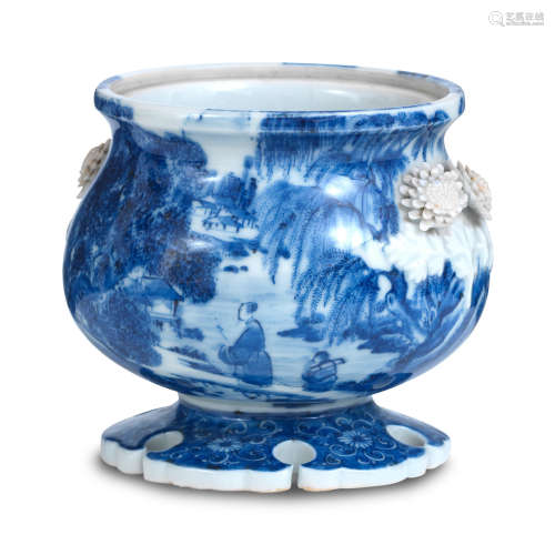 19th century A Seto blue and white incense burner