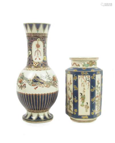 Meiji era Two Satsuma vases
