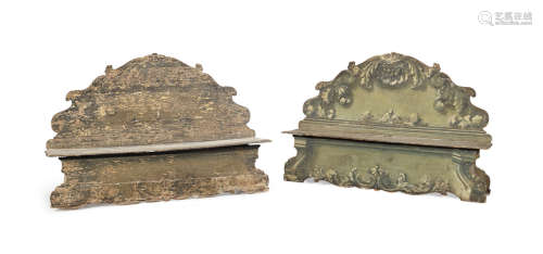 Venetian, 19th century   A pair of carved and painted settles