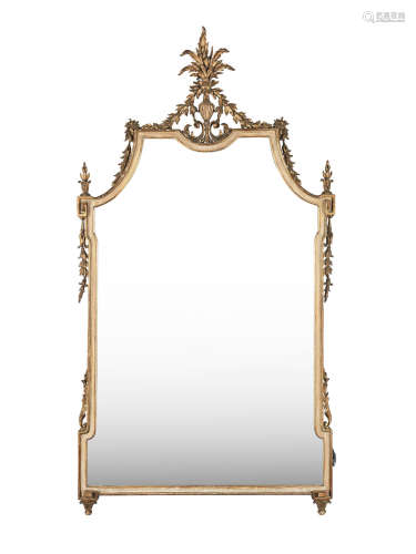 late 19th century  A pair of North Italian carved giltwood and gesso pier mirrors