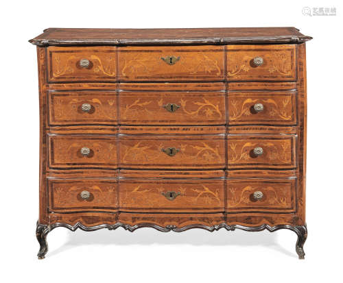 Piedmonte, late 18th century An North Italian walnut and fruitwood marquetry commode