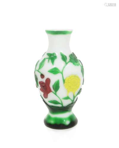Four-character Qianlong mark but 19th century A Peking overlay glass vase