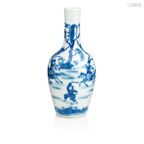 Kangxi four-character mark but 19th century A blue and white bottle vase