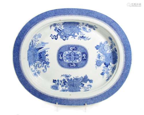 19th century A large export blue and white meat dish
