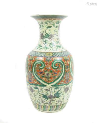 Early 20th century A famille verte baluster vase
