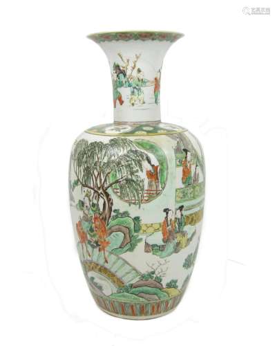 19th century A famille verte vase