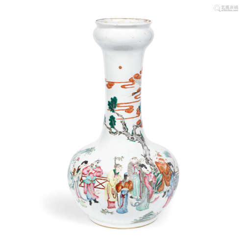 19th century A famille rose 'Immortals' bottle vase