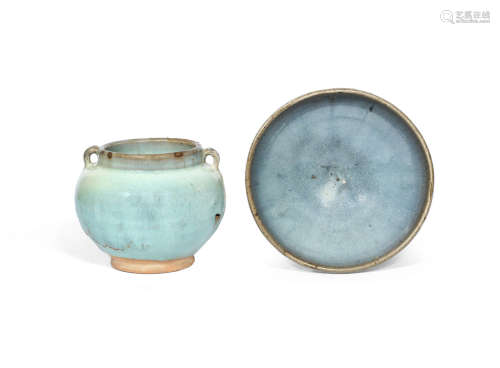 A Junyao bowl and a Junyao two-handled jar
