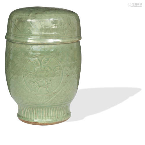 Ming dynasty A Longquan celadon 'drum-shaped' garden seat