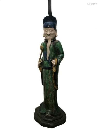 Large Porcelain Figure of a  Scholar,Ming Dyn