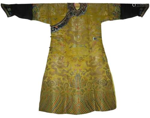 Embroidered Yellow Silk