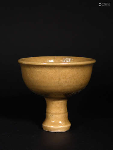 A SONG  DYNASTY  YELLOW  GLAZE GOBLET