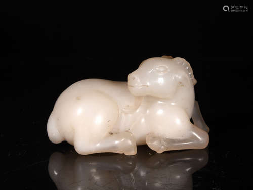 A  QING  DYNASTY   WHITE  JADE   SHEEP