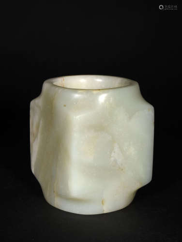 A  QING DYNASTY    WHITE  JADE  CONG