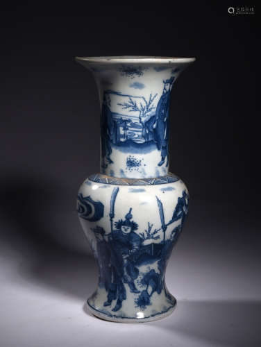 A  BLUE  AND  WHITE  CHARACTER  PATTERN  FLOWER  VASE     IN  MING  DYNASTY