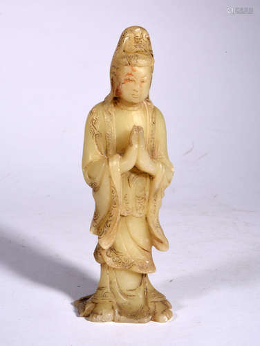 A QING   DYNASTY   OTUS   STONE  GUAN  YIN