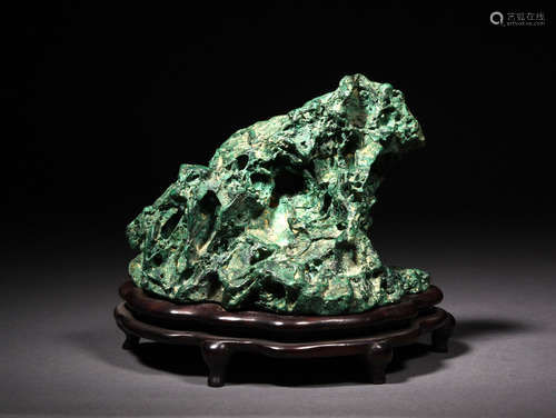 QING  DYNASTY  GREEN STONE   MOUNTAIN  STONES