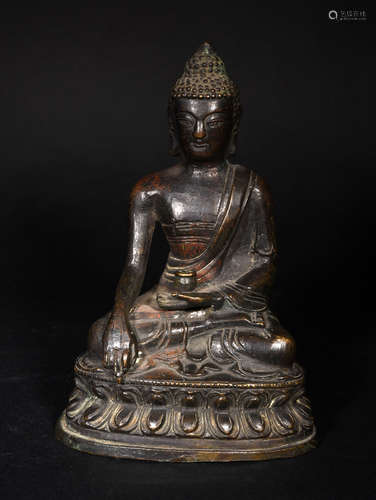 A   QING  DYNASTY    BRONZE  SAKYAMUNI  BUDDHA