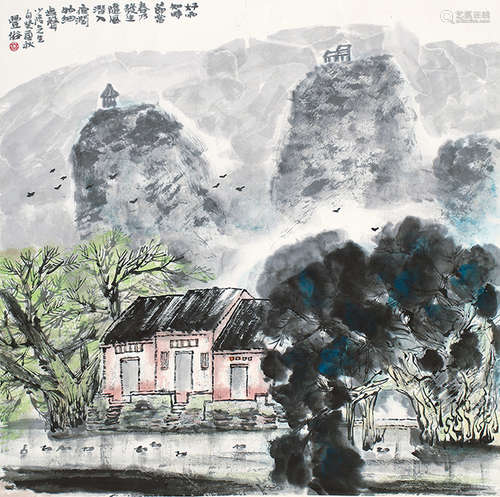 林丰俗 1939-2017 山水 设色纸本