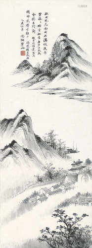 冯湘碧 1896-1974 山水 水墨纸本