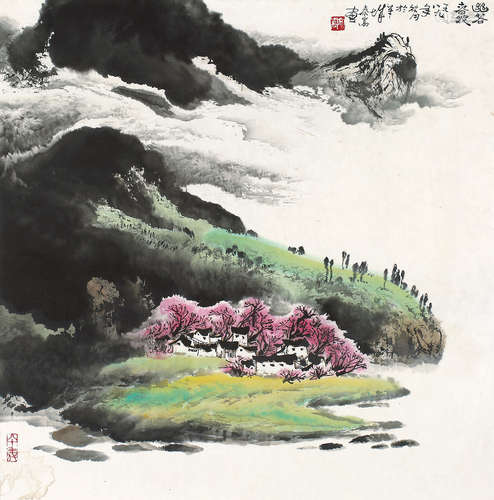 庞泰嵩 1938-？ 幽谷春花 设色纸本