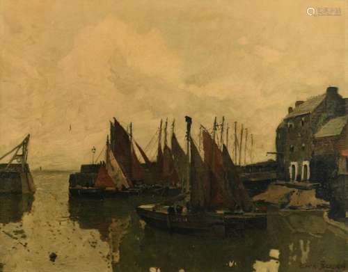 Bergen Cl., a harbour scene, oil on board, dated 1910, 51,5 x 66 cmIs possibly subject of the SABAM legislation / consult ‘Conditions of Sale’