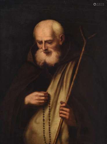 No visible signature, after F. Zurbaràn, Saint Francis, 17thC, oil on canvas, 63 x 86 cm