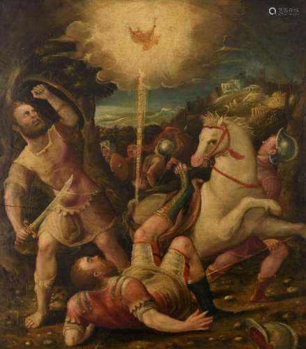 No visible signature, the conversion of Saint Paul, The Southern Netherlands, 16th/17thC, oil on panel, 45,5 x 52 cm