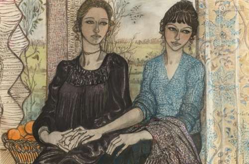 Strebelle J.M., 'Sophie et Monic', pastel, 74 x 110 cmIs possibly subject of the SABAM legislation / consult ‘Conditions of Sale’