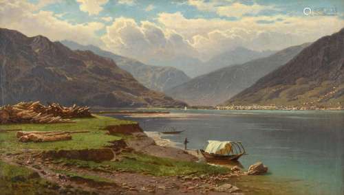 Roffiaen J.F.X., 'Locarno, au bord du Lac Majeur', oil on canvas, 26,5 x 45,5 cm