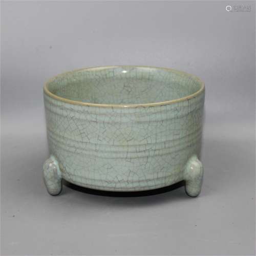 A Chinese Celadon Glazed Porcelain Incense Burner