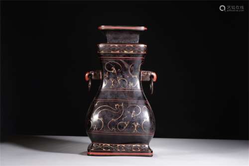 A Chinese Carved Hardwood Vase