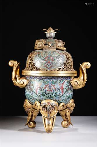 A Chinese Cloisonne Incense Burner