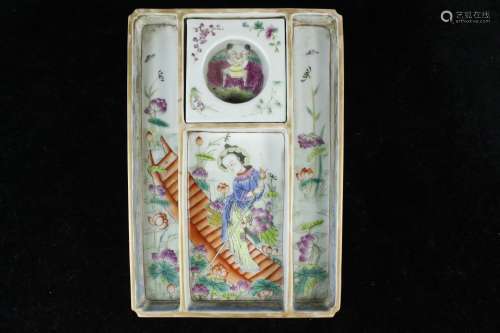 A Chinese Famille-Rose Porcelain Scholar Plate