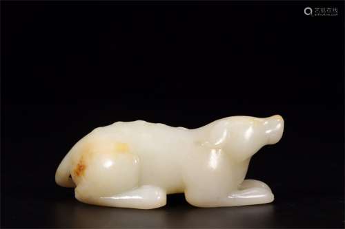 A Chinese Carved Jade Dog Pendant