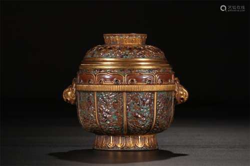 A Chinese Bronze-Brown Glazed Porcelain Incense Burner