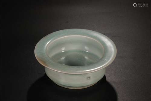 A Chinese Celadon Glazed Porcelain Brush Washer