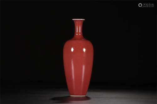 A Chinese Red Glazed Porcelain Vase