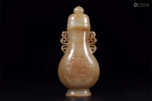 A Chinese Carved Jade Vase