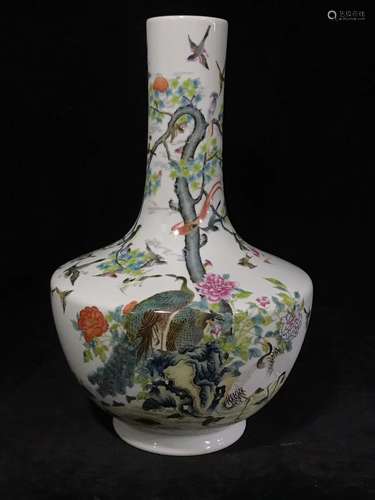 A Chinese Famille-Rose Porcelain Vase