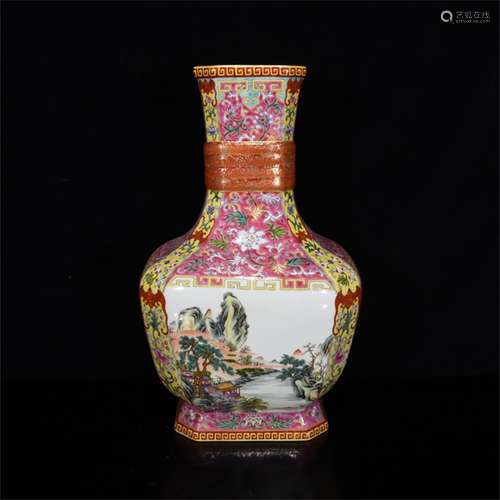 A Chinese Famille-Rose Porcelain Vase