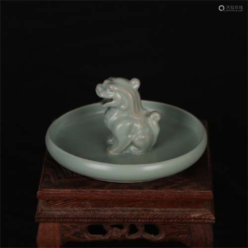 A Chinese Celadon Glazed Porcelain Brush Washer