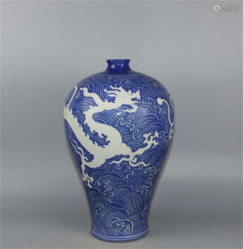 A Chinese Blue Glazed Porcelain Vase