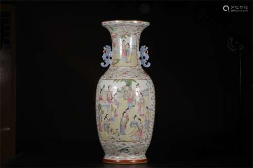 A Chinese Famille-Rose Porcelain Vase