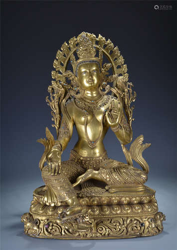 A Chinese Gilt Bronze Figure of Buddha