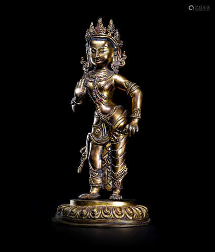 A Chinese Gilt Bronze Figure of Buddha