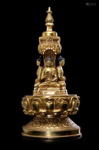 A Chinese Gilt Bronze Figure of Buddha