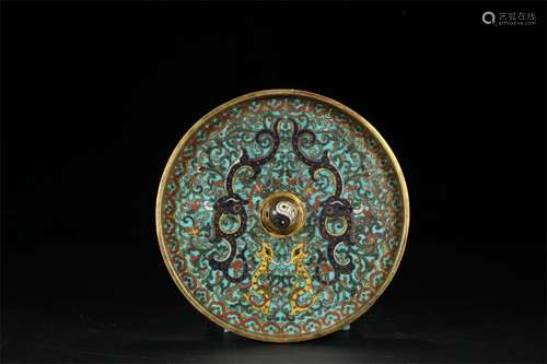 A Chinese Cloisonne Bronze Mirror